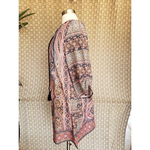 Urban CoCo Women's Patterned Boho Dress Lightweight Tassel Dress Large NWOT - Picture 4 of 9